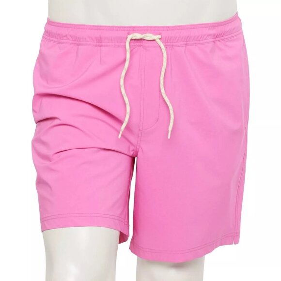 Mens Trinity Coast 9 in. Solid Swim Trunks Big and Tall Color Pink Size Large - Picture 1 of 6